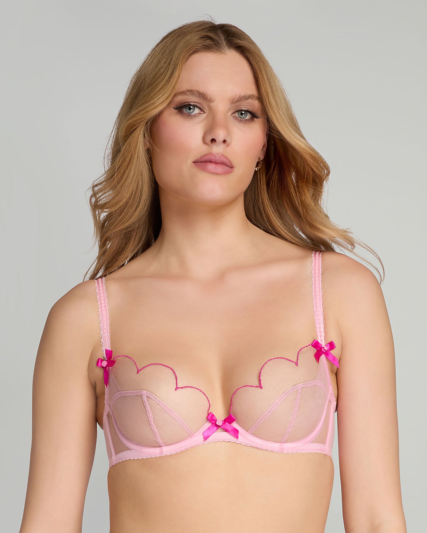 Lorna Plunge Underwired Bra In Baby Pink Magenta By Agent Provocateur