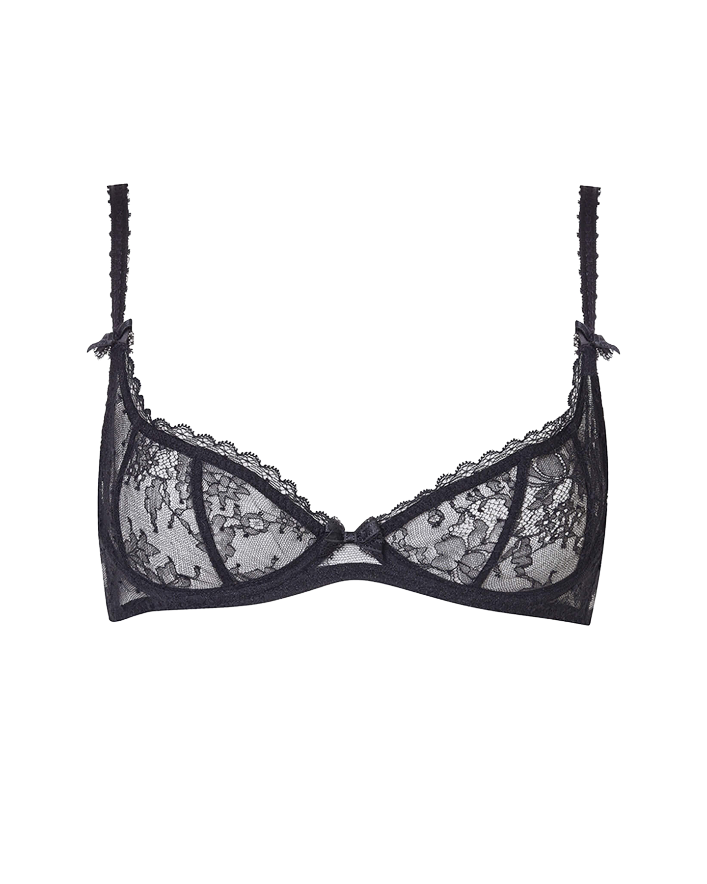 Amante Black Under Wired Padded Demi Cup Bra