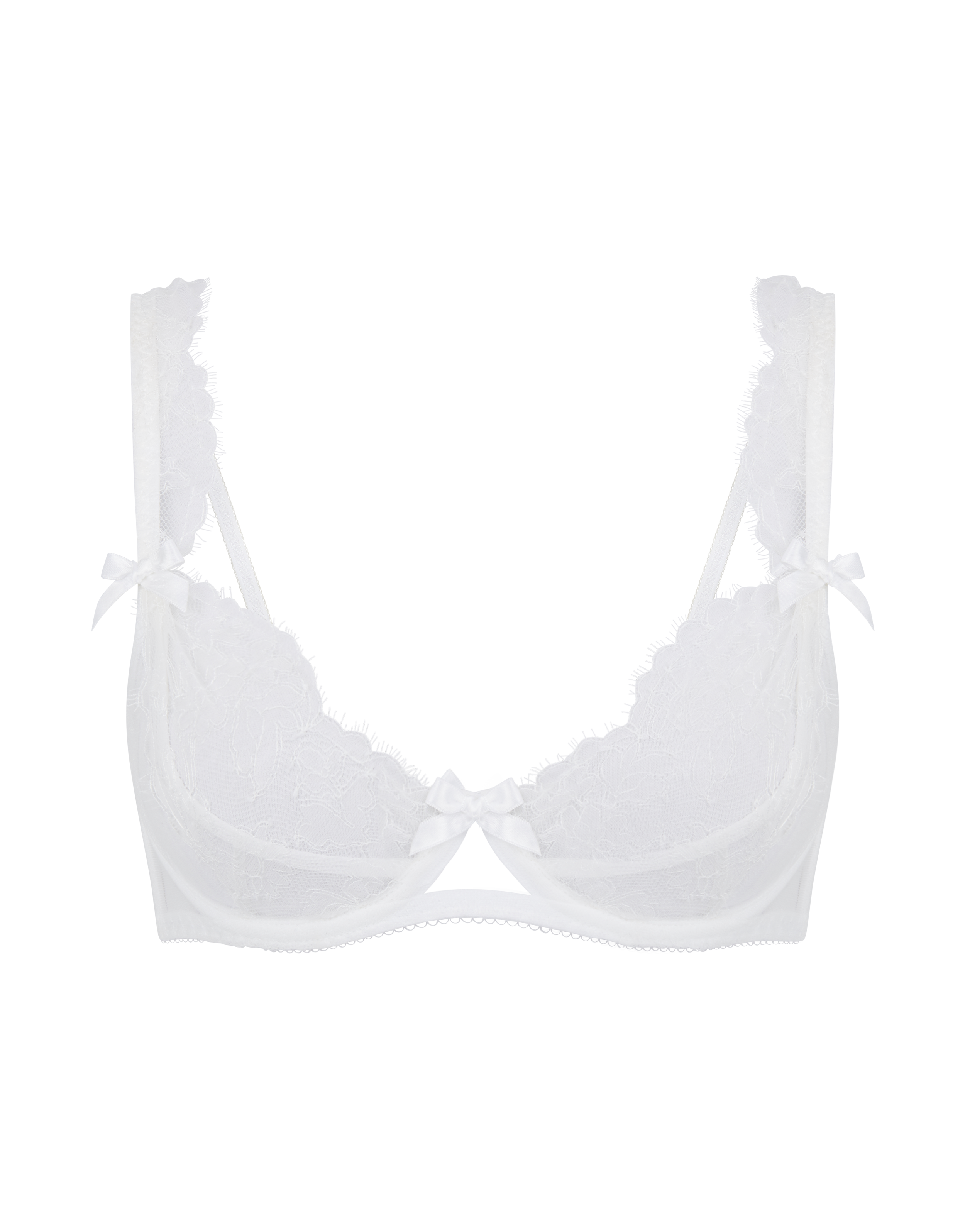 Willa Demi Cup Plunge Underwired Bra in White | Agent Provocateur Outlet