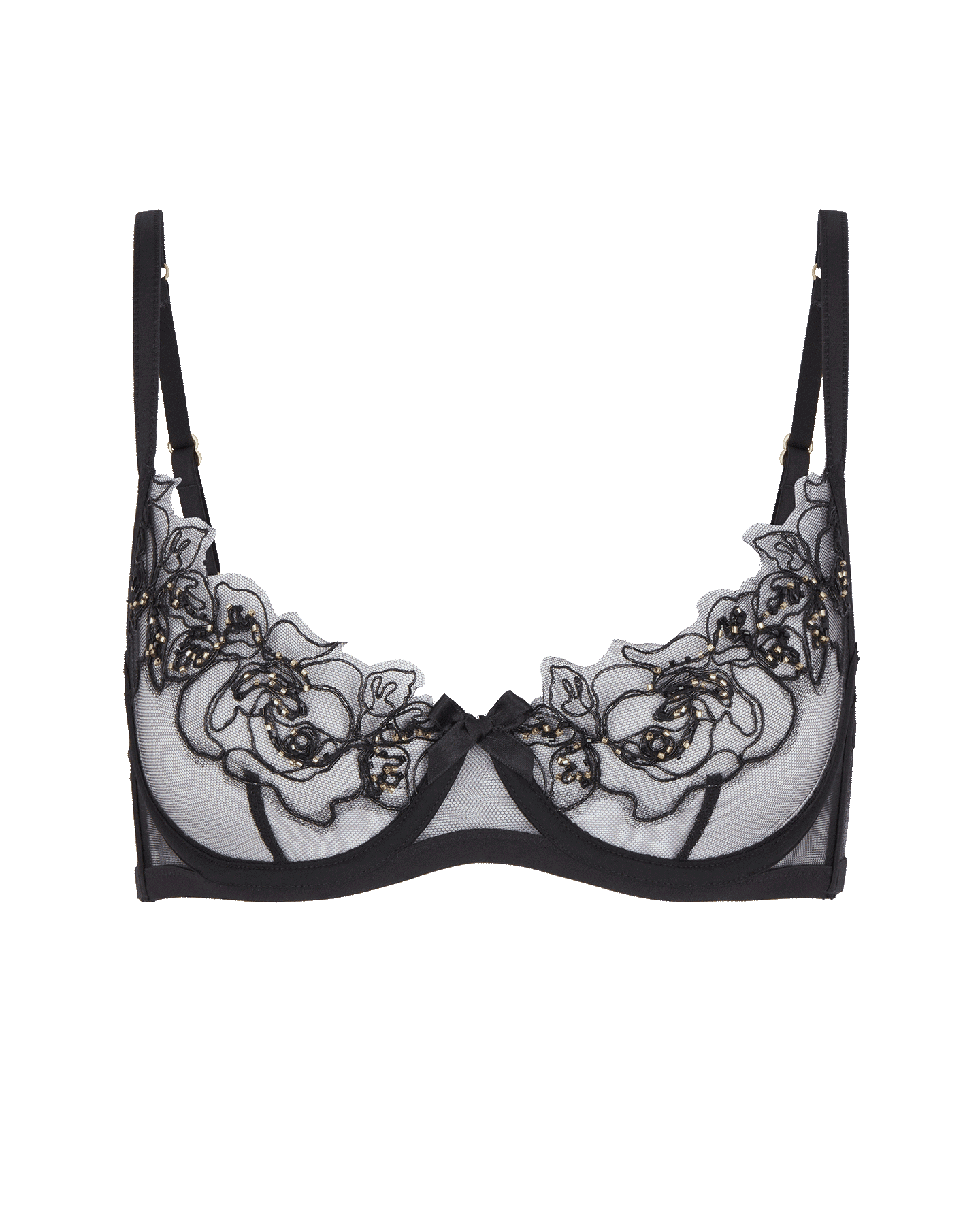 L' Agent by Agent Provocateur Black Padded Underwire Push Up Bra Size 36C  Boho - Helia Beer Co
