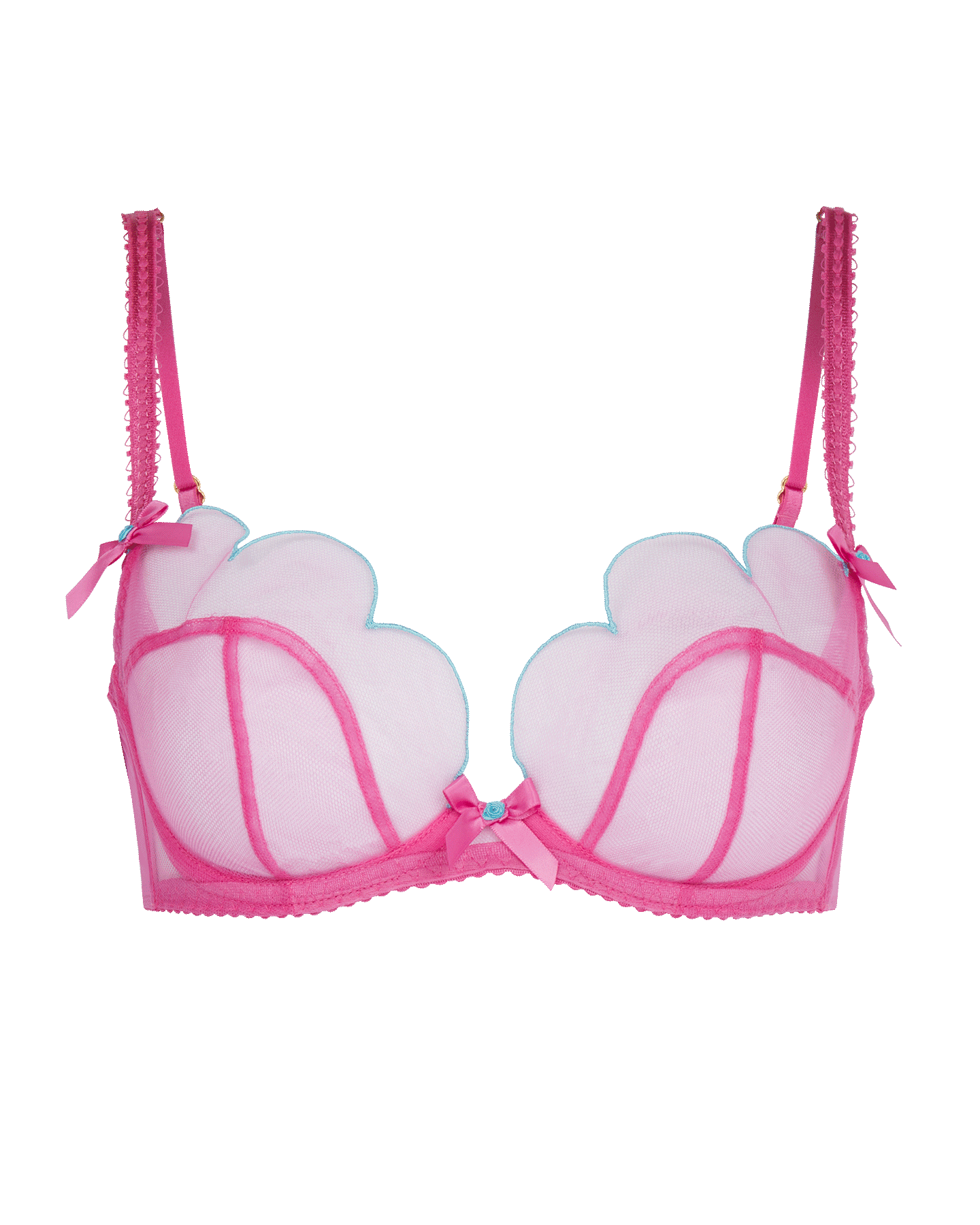 Agent Provocateur - Lorna Bow-embellished Leavers Lace Underwired Soft-cup  Bra - Pink - 32DD