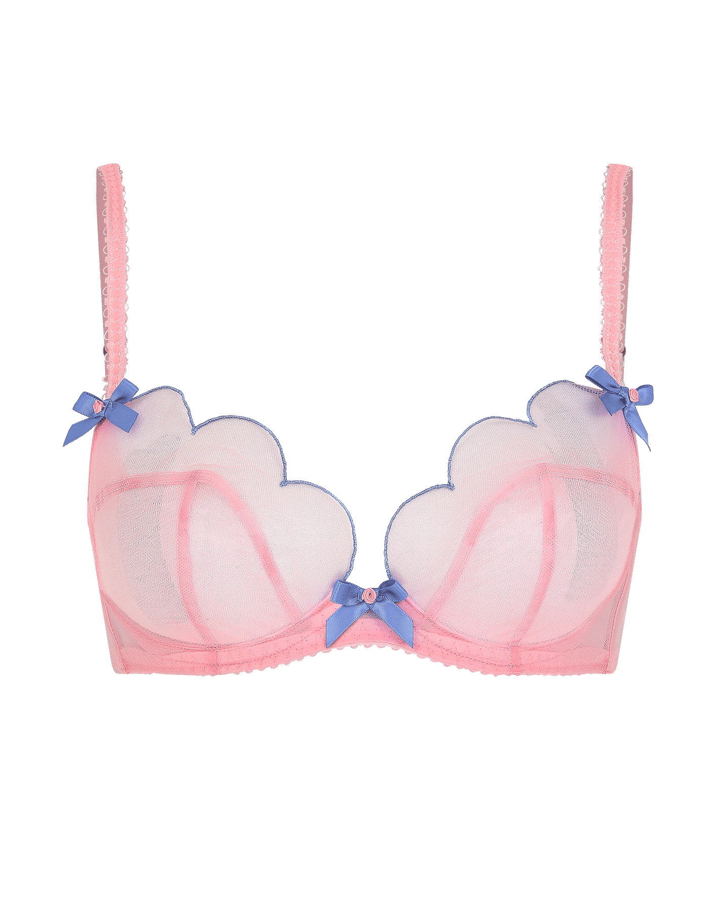 Lorna Plunge Underwired Bra in Baby Pink/Blue | By Agent Provocateur New In