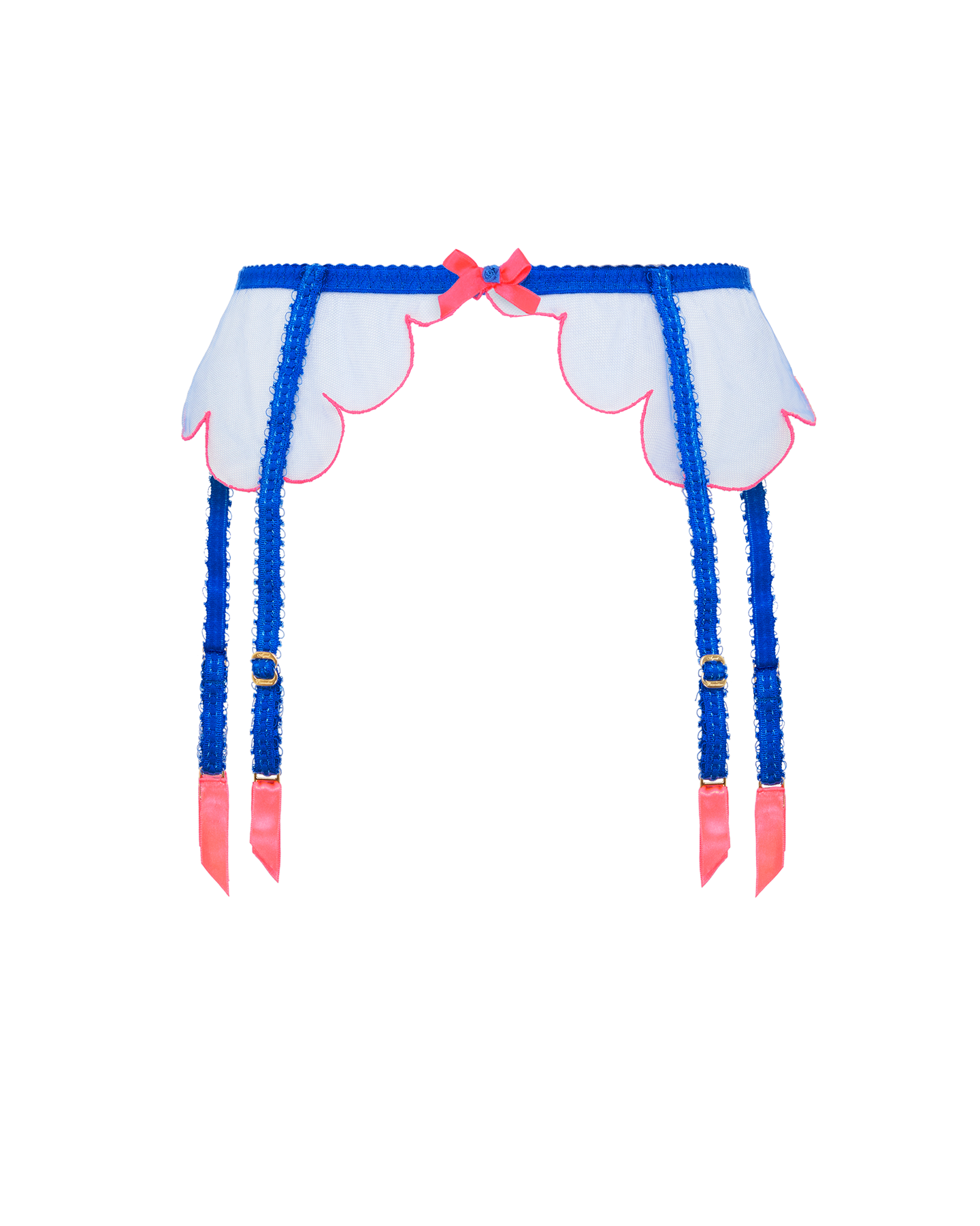 Lorna Suspender in Blue/Neon Pink