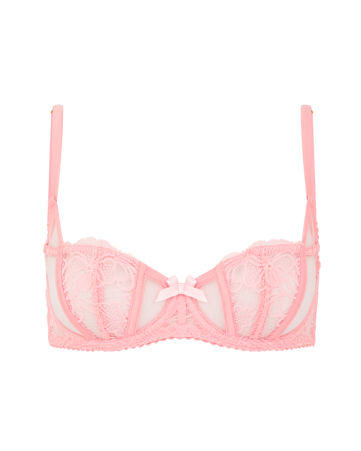 Pink Rozlyn lace and mesh balconette bra