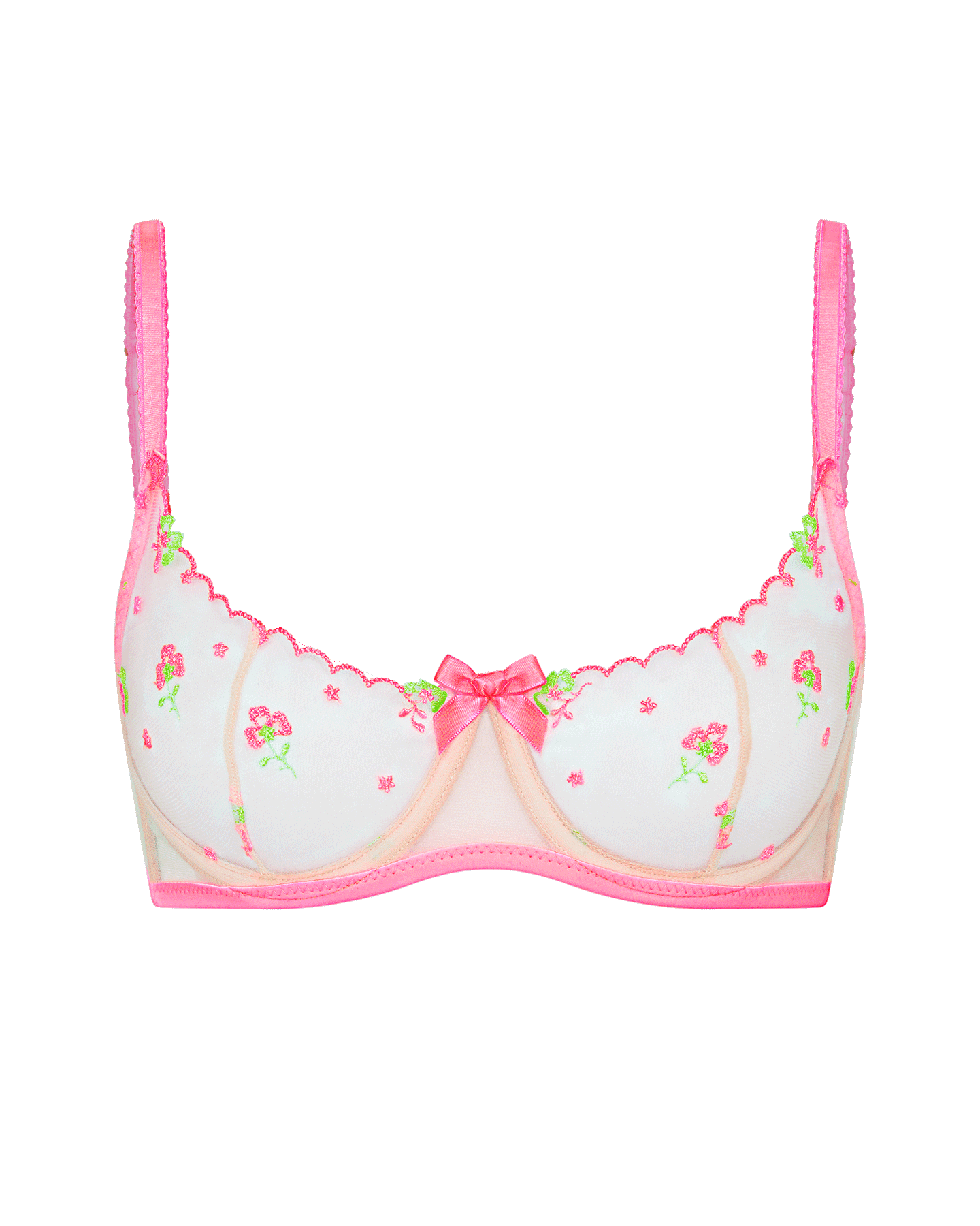 Willowe Full Cup Underwired Bra in Pink/Green | By Agent Provocateur New In