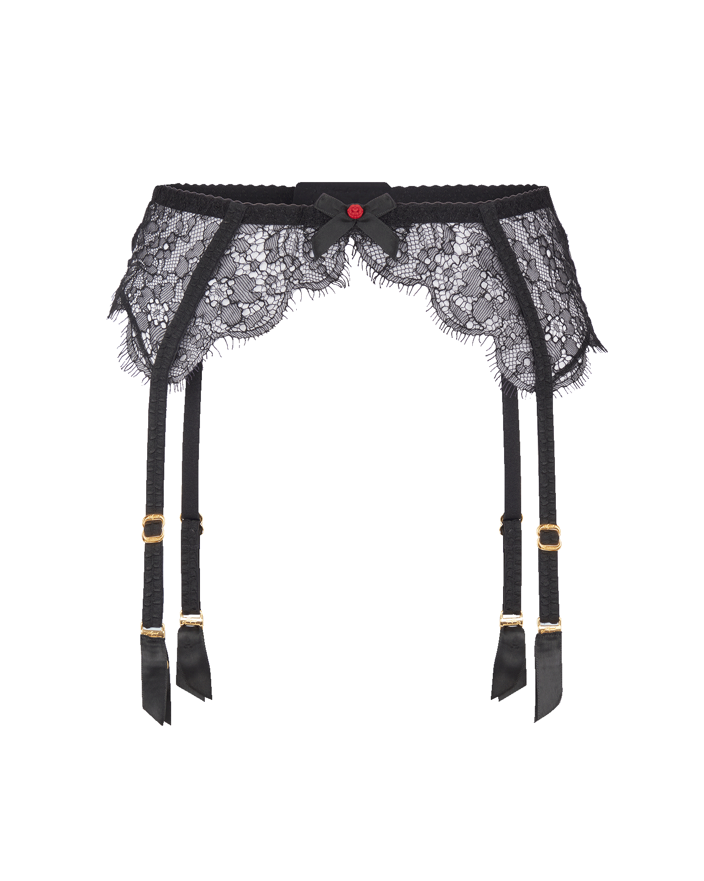 AGENT PROVOCATEUR Lorna bow-embellished Leavers lace suspender belt