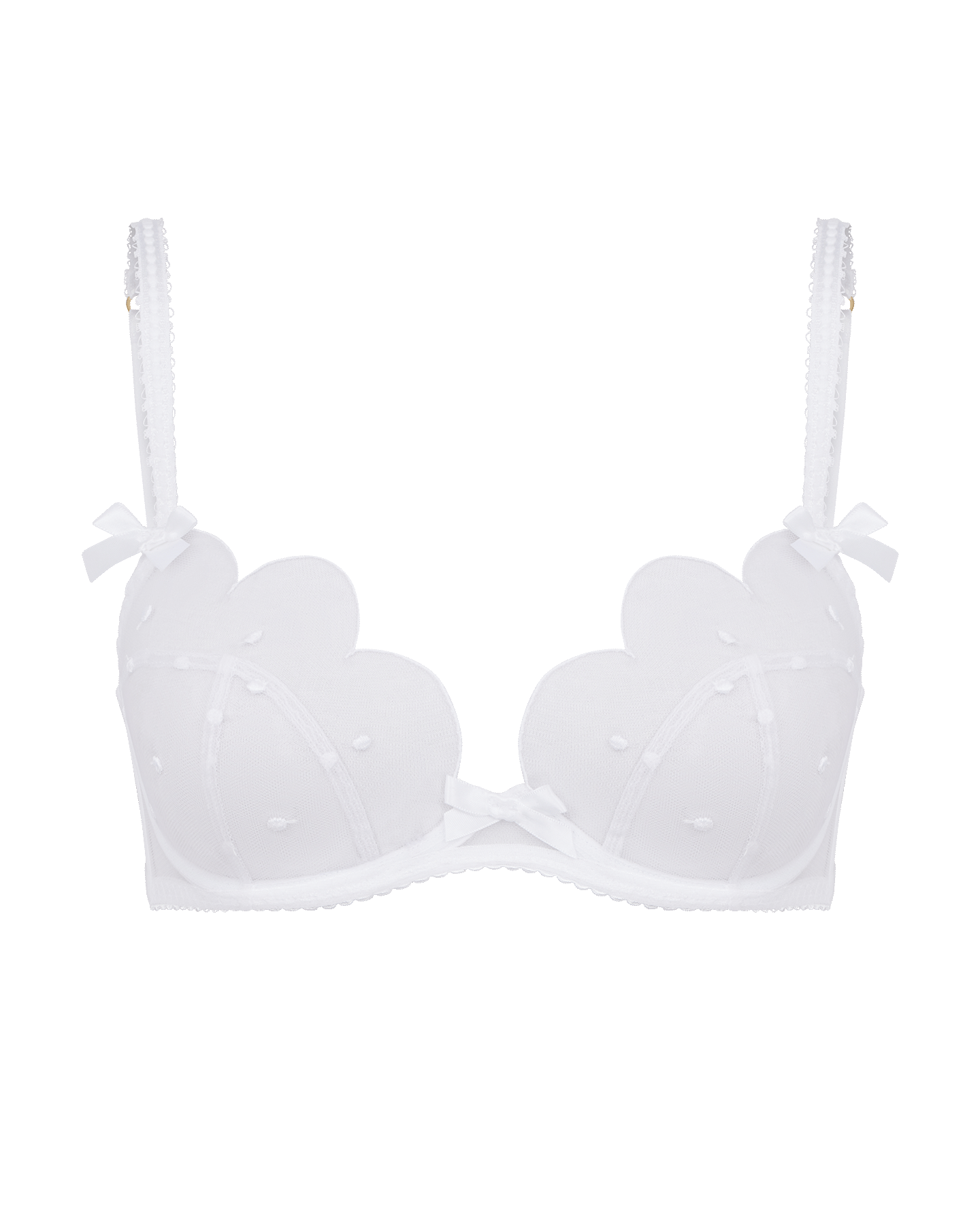 Lorna Dotty Plunge Underwired Bra in White | By Agent Provocateur