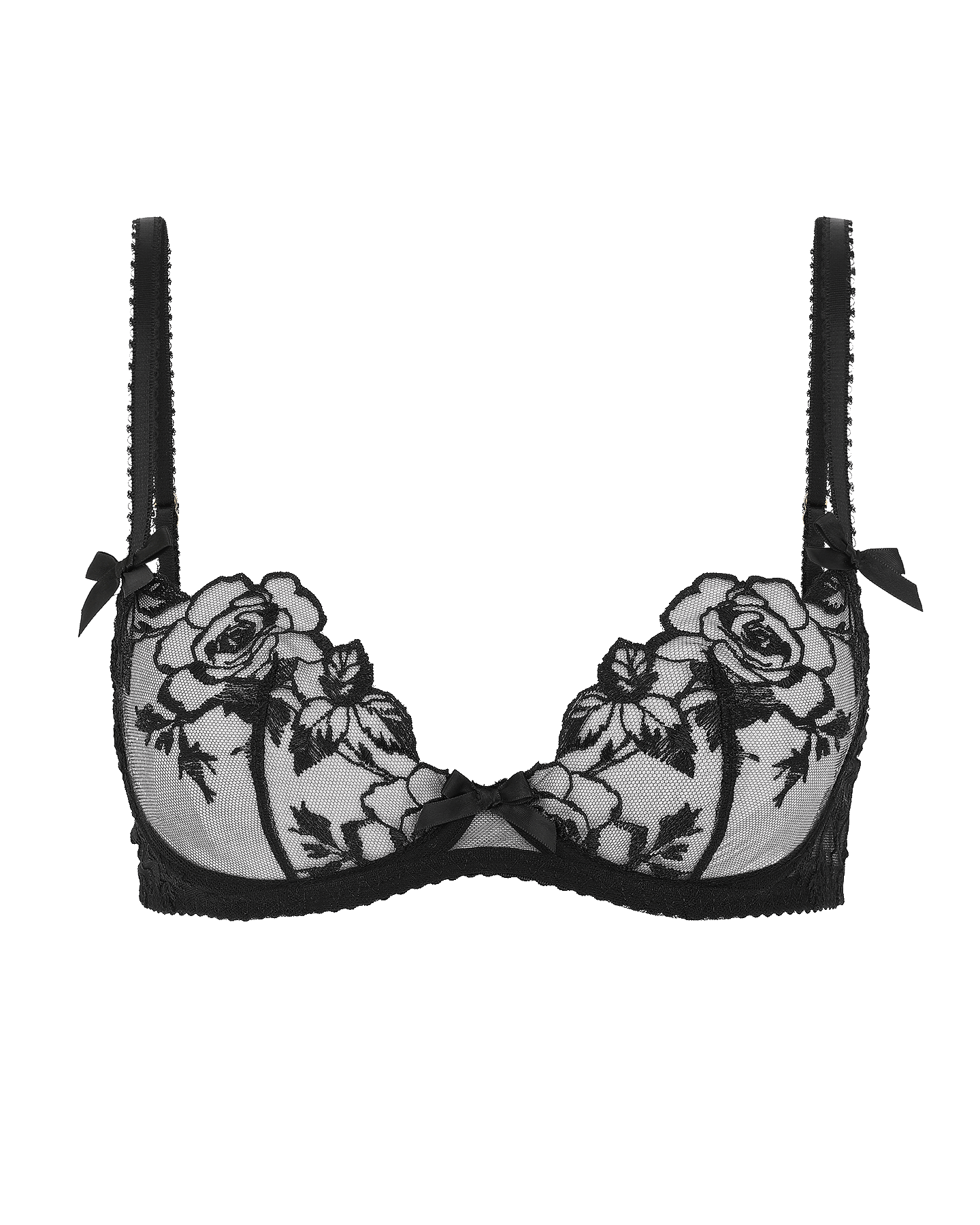 Black Calypso floral-embroidered underwired bra, Agent Provocateur