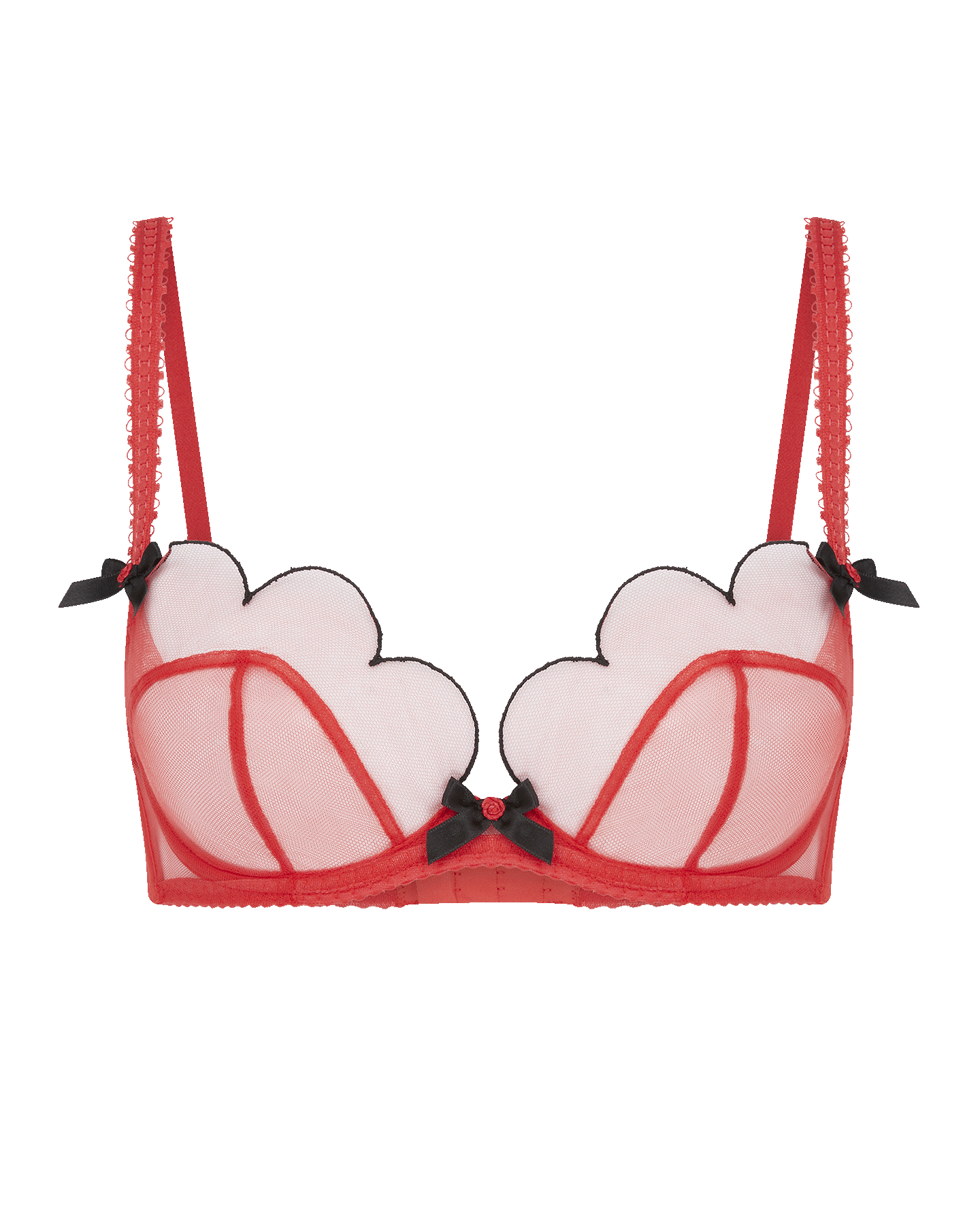 AGENT PROVOCATEUR Lorna bow-embellished embroidered tulle underwired  soft-cup bra