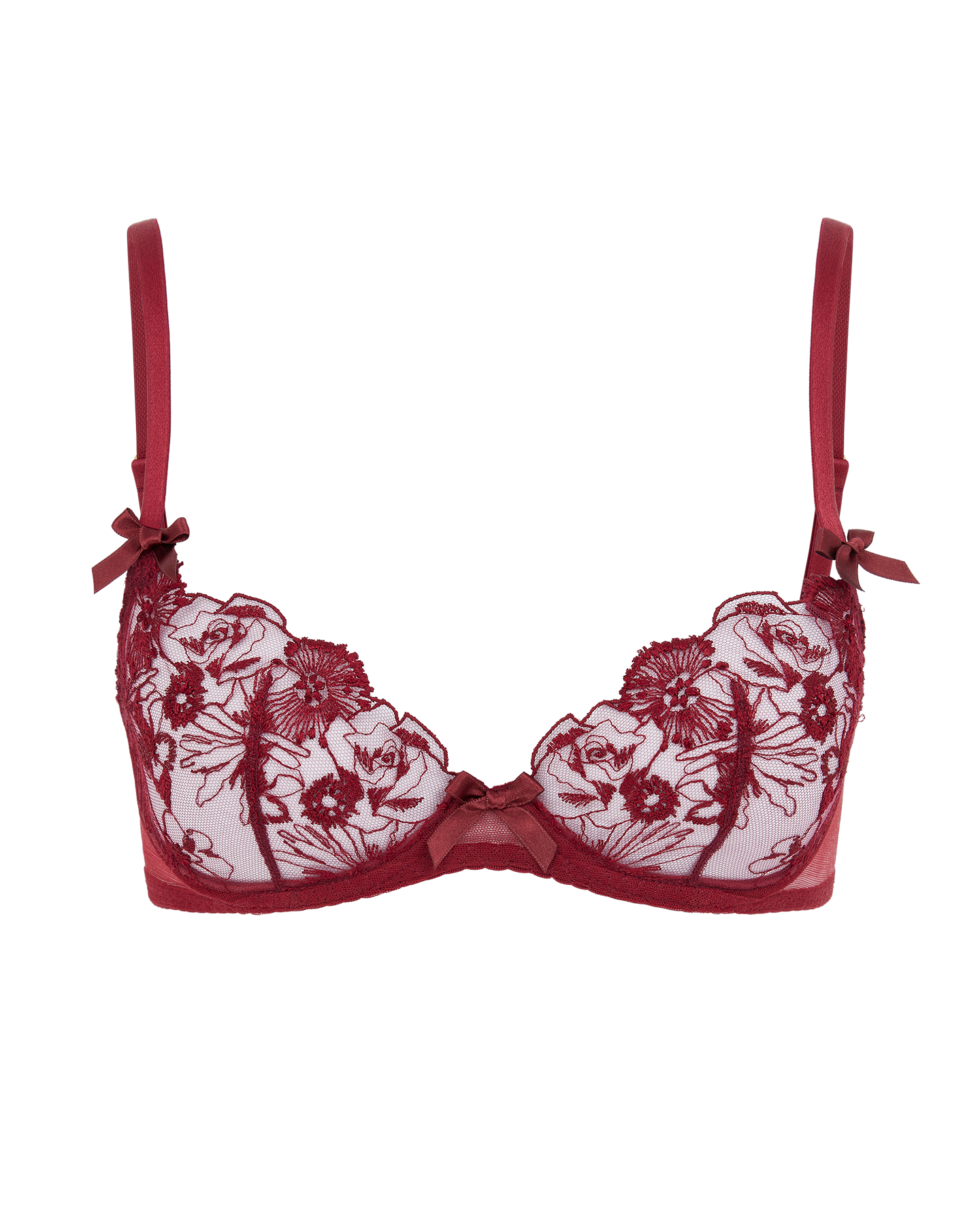 Jayce Plunge Underwired Bra in Burgundy | By Agent Provocateur Outlet