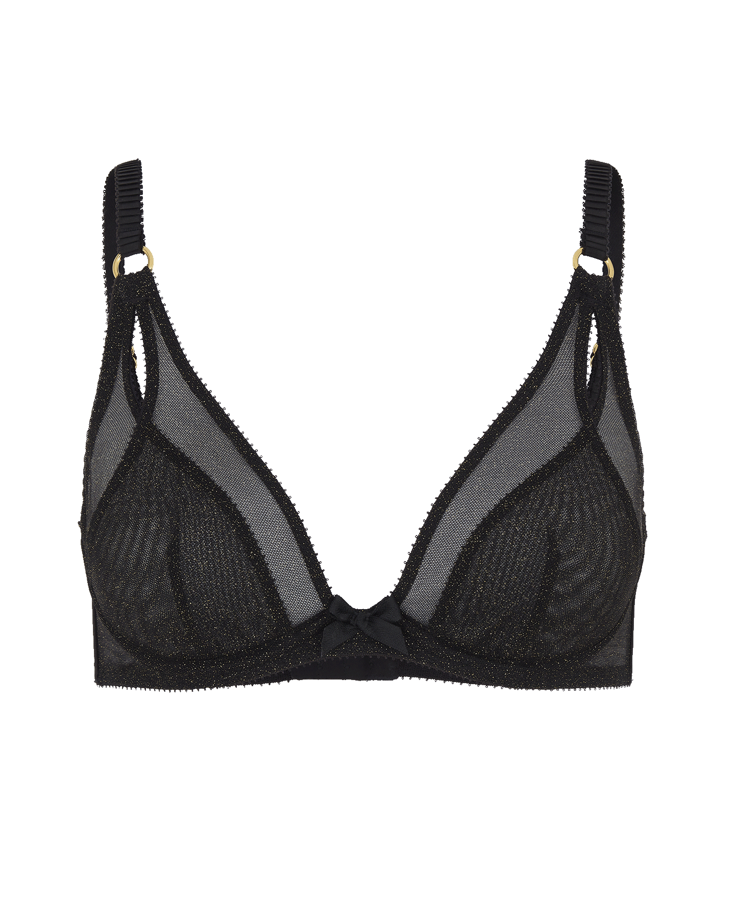 Shimmer High Apex Plunge Underwired Bra in Black | By Agent Provocateur ...