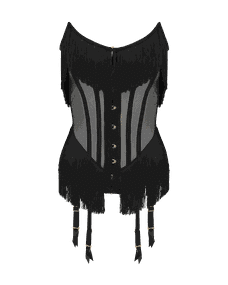 C024-Sexy pokka dot push up corset with garter / innerwear