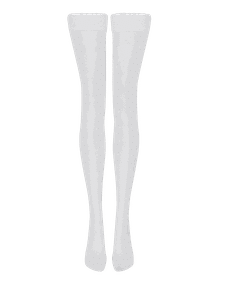 Sexy Women's Pure White Silk Suspenders Stockings With Red Edge, Color  Block Black Pantyhose, Ultra-thin, High Waist