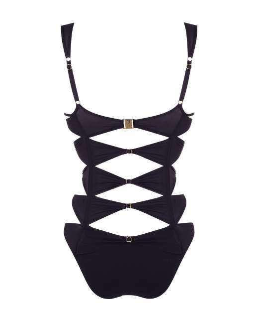Black One-piece Swimsuit, Cage Bodysuit, Sexy Black Bodysuit