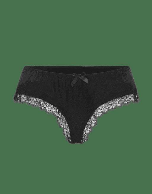 Low Rise Silk Panty with Lace Trimming
