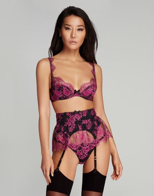 Carline Plunge Underwired Bra in Gold | By Agent Provocateur