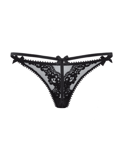 Ladies Lacy Black Thong Knickers Underwear Lingerie Stock Photo - Alamy