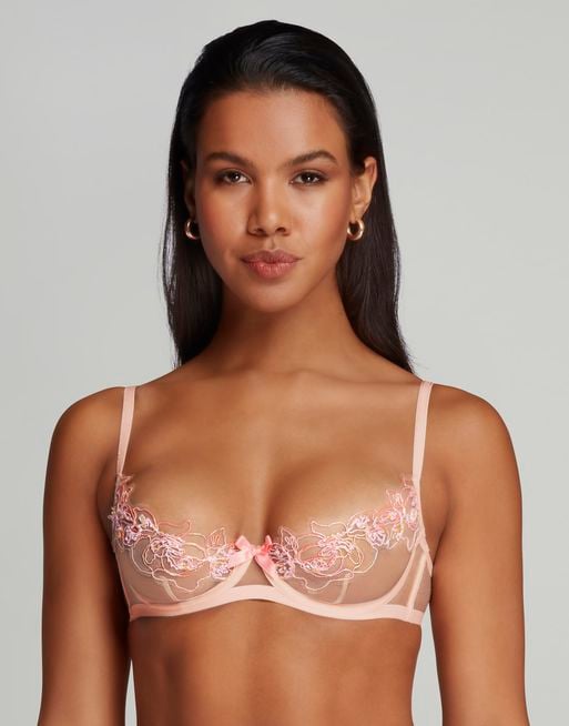 Lindie Demi Cup Plunge Underwired Cup in Pink