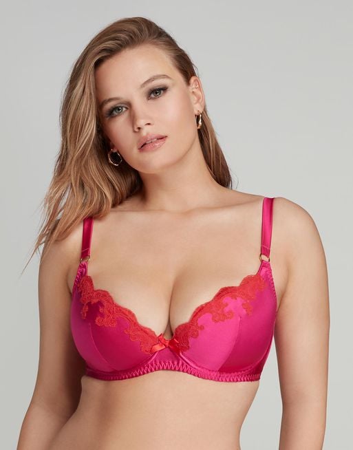 City Chic, Intimates & Sleepwear, Fox Royal Avril Quarter Cup Bra Pink  Blush 46gh Low Cut Top Plus Size Sexy