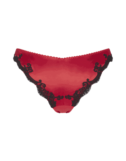 Agent Provocateur Molly Leavers Lace-trimmed Stretch-silk Satin Briefs - Red  - ShopStyle Panties