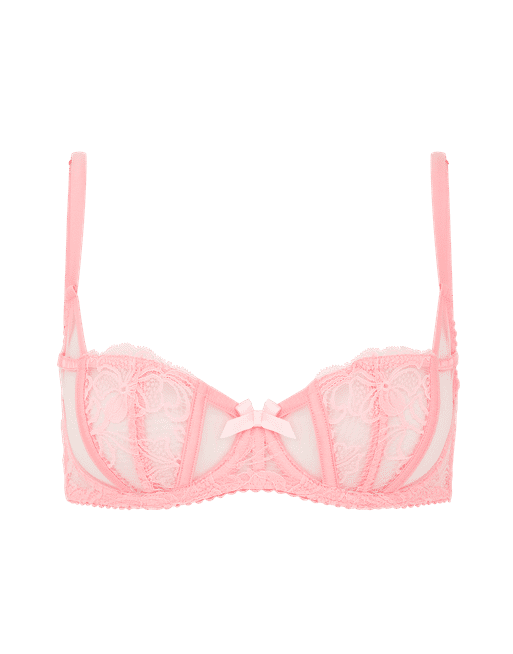 Lace balconette bra - Light pink - Ladies