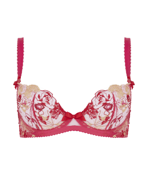 I.D. Sarrieri Emma Corded Lace And Tulle Underwired Balconette Bra - Pink -  ShopStyle