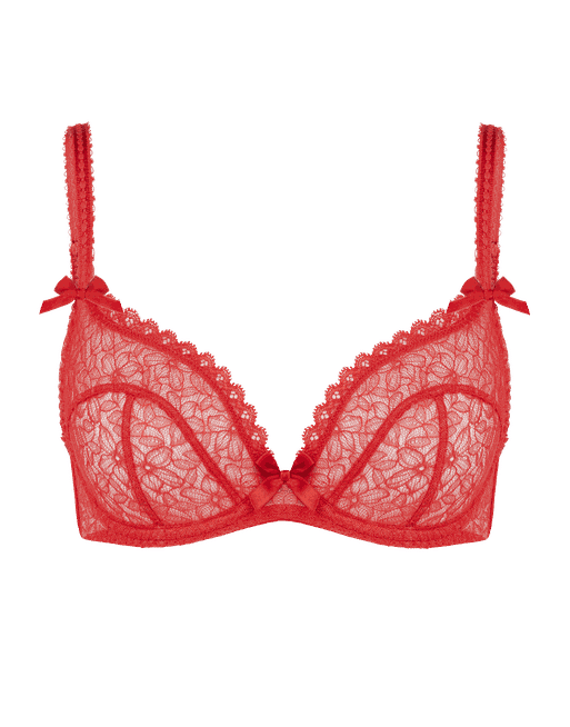 Aliza Plunge Underwired Bra in Red | By Agent Provocateur