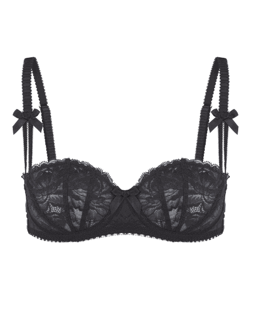 Sheer Bra - Balconette with Black Lace