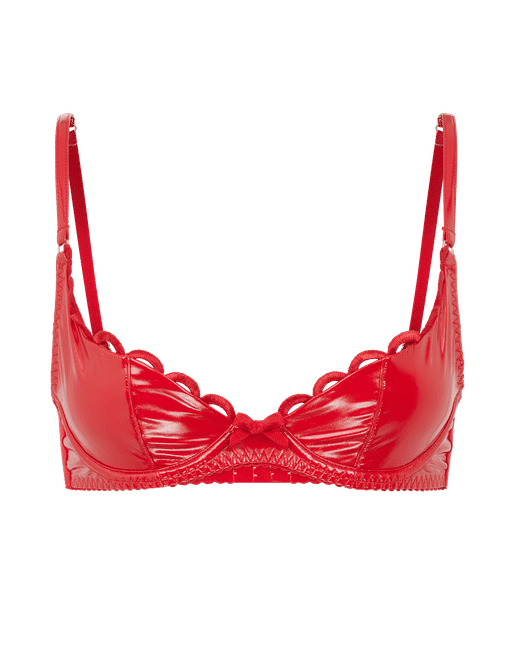 Underwire Open Cup Bra, Panty, Pasties Set,red Black -  Canada
