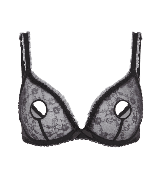 Peephole bra lingerie technical fashion Royalty Free Vector