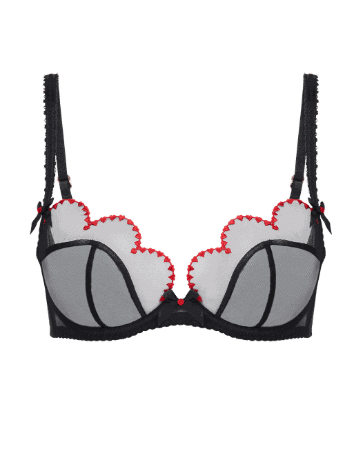 Only Hearts X Out From Under Velvet Heart-Button Bra