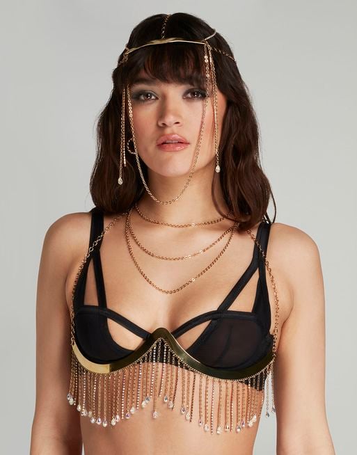Don't Say Sie Fuller Bust Bra in Black/ Gold - Lingerie & Swimwear
