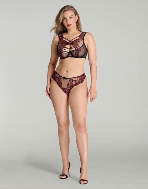 Amoura High Apex Underwired Bra in Black/Red