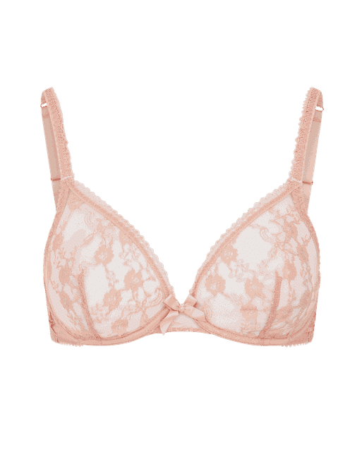 Pink invisible lace plunging underwire full cup bra | MELODY | Empreinte  Official Boutique