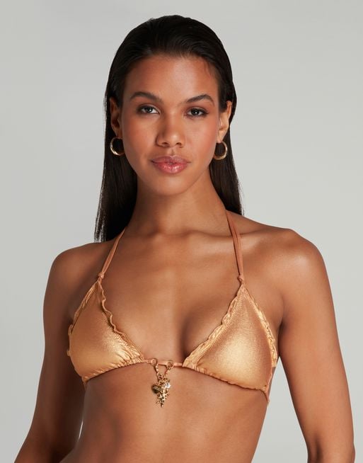 Sexy Triangle Crystal Nipple Chain Cover Bikini Beach Body Chain