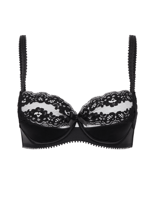 Felina 36c Black Mesh Lace Push up Underwire Bra Balconette F5321 36 C for  sale online