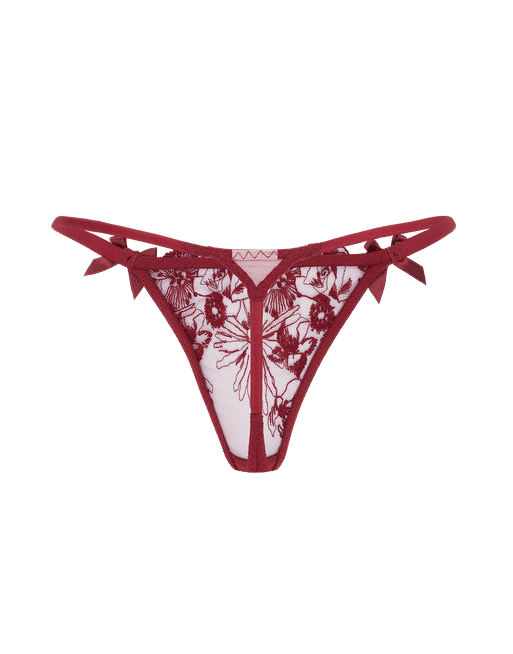 Pour Moi? Pour Moi Opulence lace tanga thong in deep red - ShopStyle