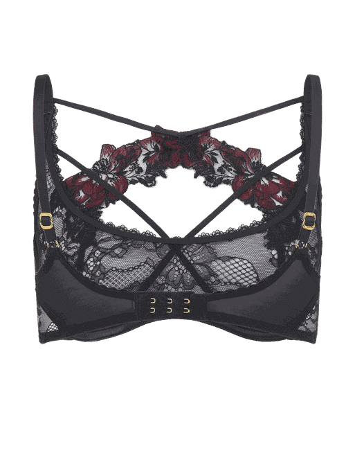 Acapella Adele Embroidered Underwire Bra, Black, 10B - 16D - Bras