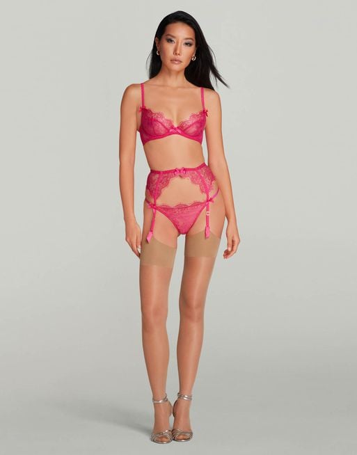 Lorna Lace Plunge Underwired Bra in Fuchsia | By Agent Provocateur